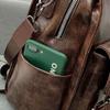 Women's Backpack Vintage Large Capacity Travel Bag Solid Color Single Shoulder Bag Versatile Casual Handbag