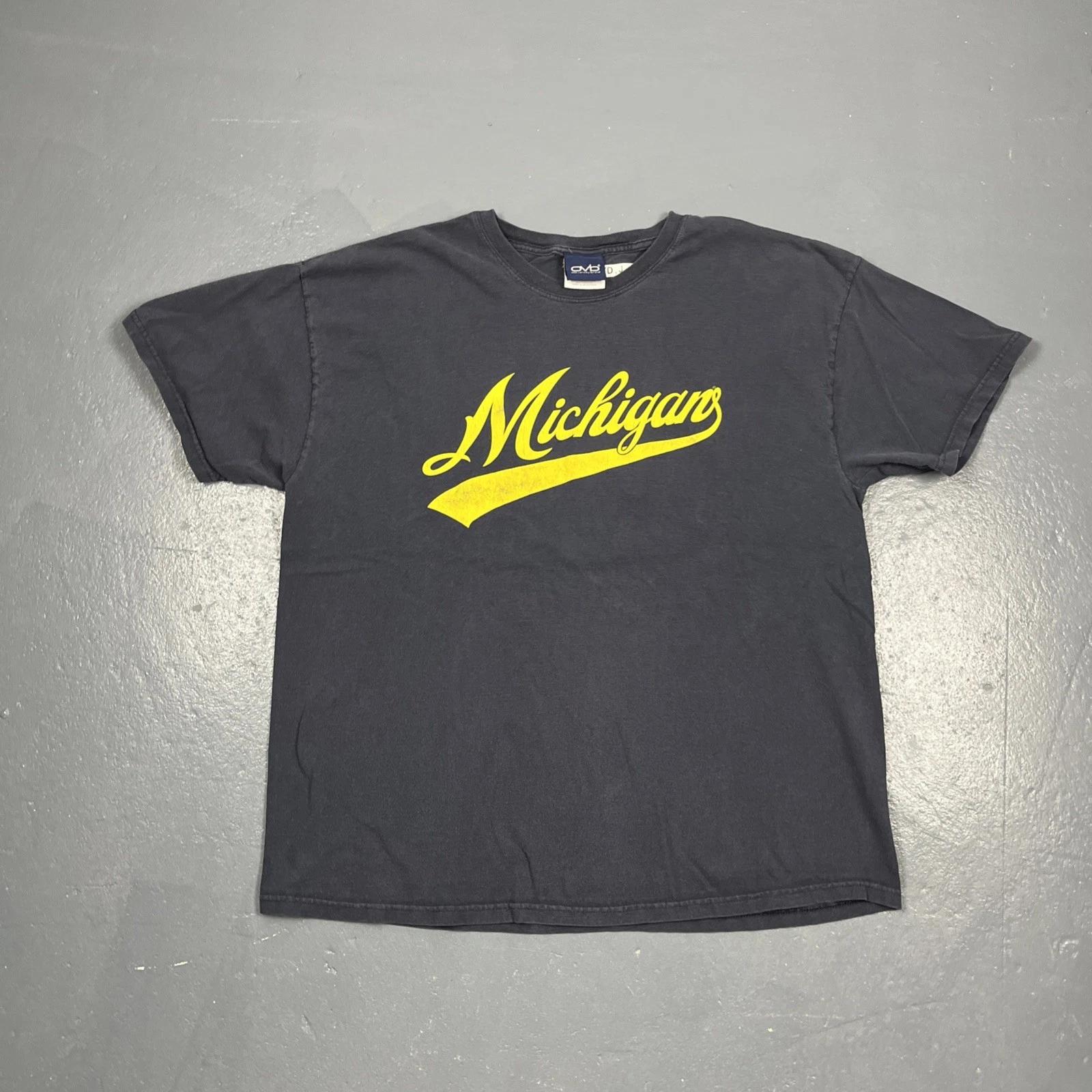 

Vintage Y2K Michigan Wolverines Graphic Tshirt Blue XL Dbl Sided Unisex NCAA VTG S