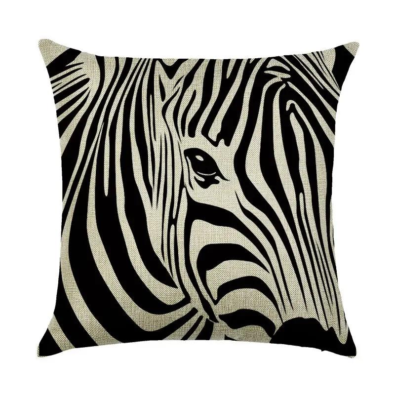 Digital Printing Animal Linen Pillowcase Bedroom Sofa Chair Decorative Cushion Cover