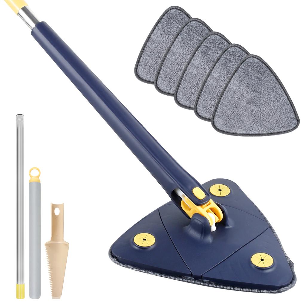 Telescopic Triangle Mop 360° Rotatable Spin Cleaning Mop Adjustable Squeeze Wet and Dry Ceiling Cleaning Home Window Floor Tools