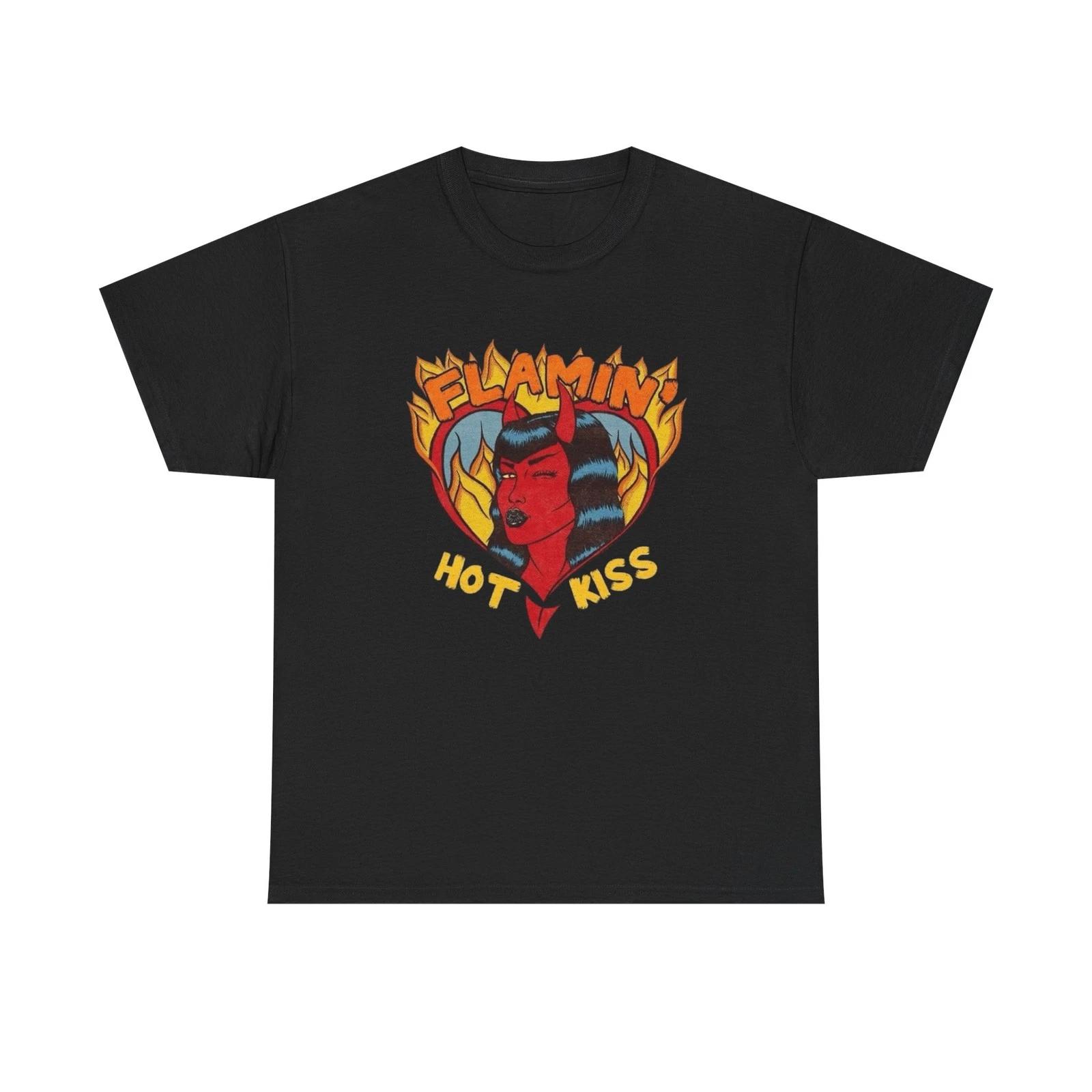 

Flamin Hot Kiss Graphic T-Shirt Comfy Cotton Tee Brand NEW S