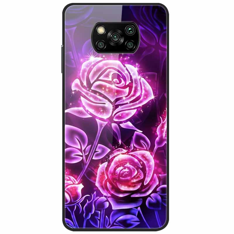 Etui na Poco X3 Pro Modne Urocze Szkło Hartowane Luksusowe Pokrowce Coque dla Xiaomi Poco X3 NFC Etui PocoX3 X 3 Zderzak Ochronny