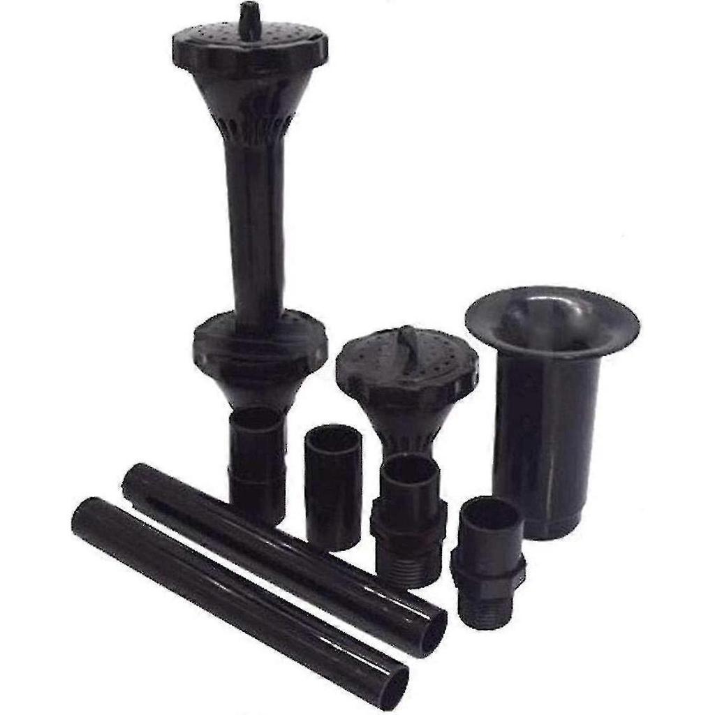 9pcs Small Nozzle Heads Kit Nozzle Water Fountain Fountain For Pond Fountain Submersible Pump Black Pool