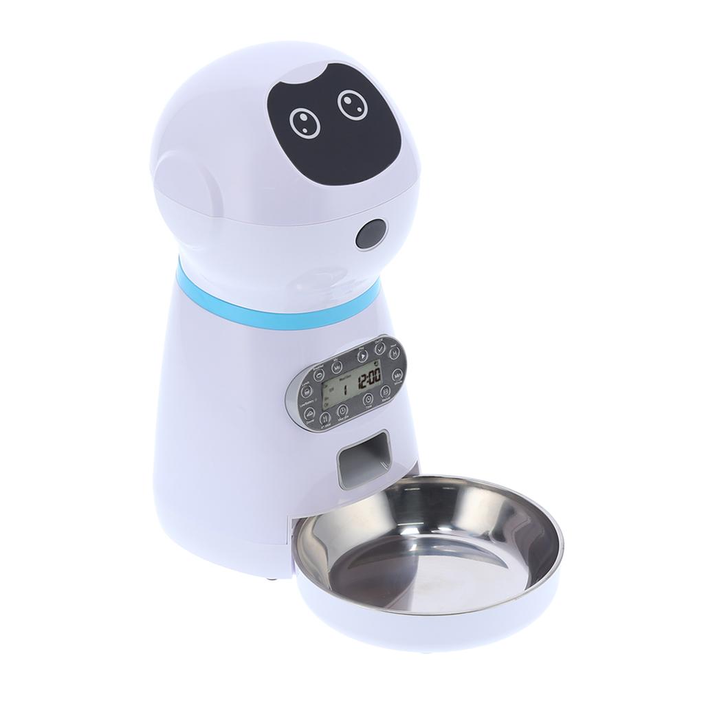 Automatischer Futterspender für Haustiere, Roboterform, für Katzen und Hunde, Futterspender mit Schüssel
