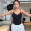 Sweetown Bez rukávů Vypasované Řasení Vypasované Sexy Body na špagetová ramínka Pro ženy Černá Jednobarevná Jednoduchá Základní Dovolenková Tílko