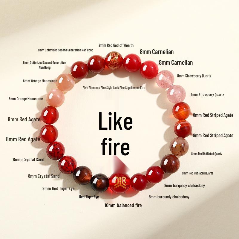 Guochao New Chinese Style Women's Bracelet: Natural Stone, Multi-Gemstone, Small Light Luxury Crystal Jewelry