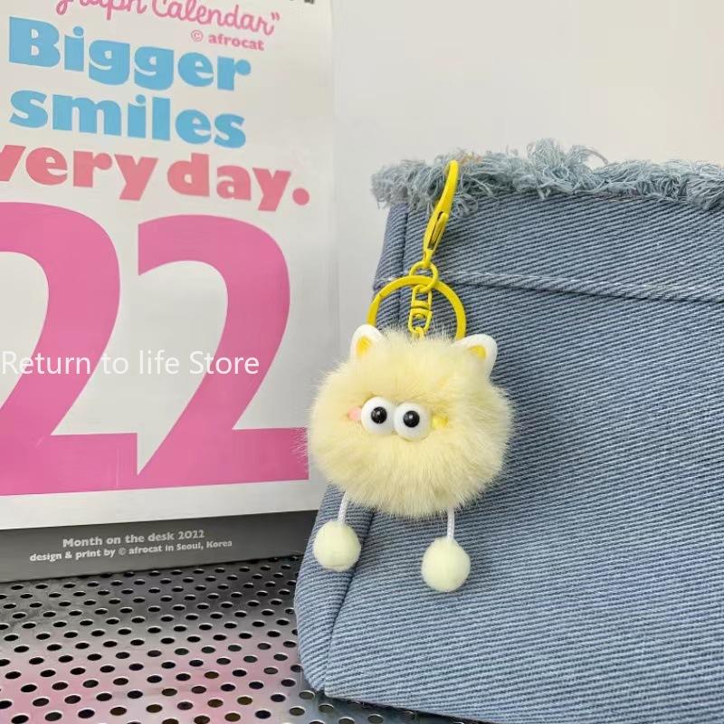 Mini Plush Elf Ears Keyring Bag Clip Decor Cute Cartoon Character Bookbag Keychain for Women Girls Couples Gift