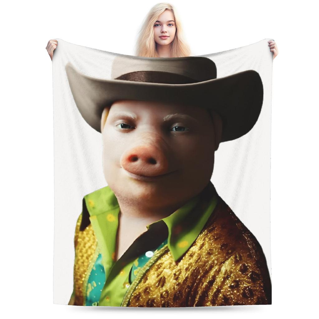 Soft Warm Blanket Kids Airplane Travel John Pork Is Calling Throw Blanket Flannel Bedspread For Couch Chair Novelty Sofa Bed