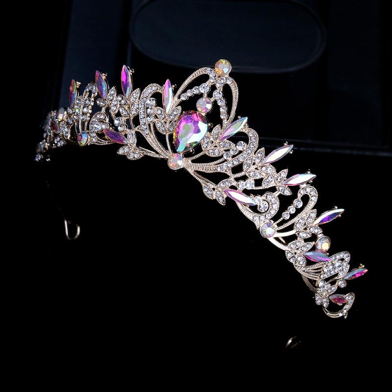 

Винтажная барочная повязка на голову с хрустальной короной для невесты, свадебный головной убор, корона на день рождения принцессы