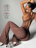Leopard Print Seamless Bodysuit Yoga Wear for Women - Fitness Sports Casual Outerwear