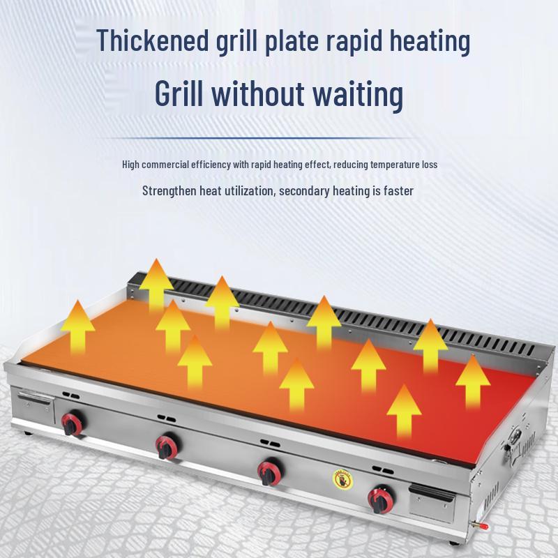 Commercial Gas Teppanyaki Griddle for Fried Rice & Grilled Noodles with Squid Stove and Pancake Machine