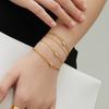 18k Gold-Plated Stainless Steel Zirconium Double-Layer Bracelet - Minimalist, Stackable, Elegant Jewelry for Women