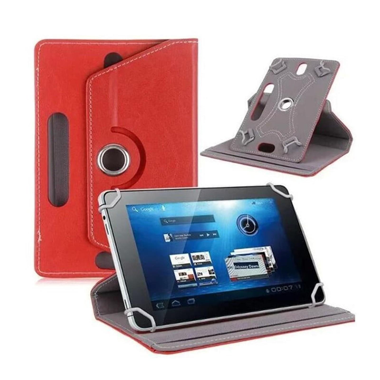 

Универсальный кожаный чехол для планшета 7/8/9/10 дюймов с вращением на 360 градусов и четырьмя крючками 7 красный