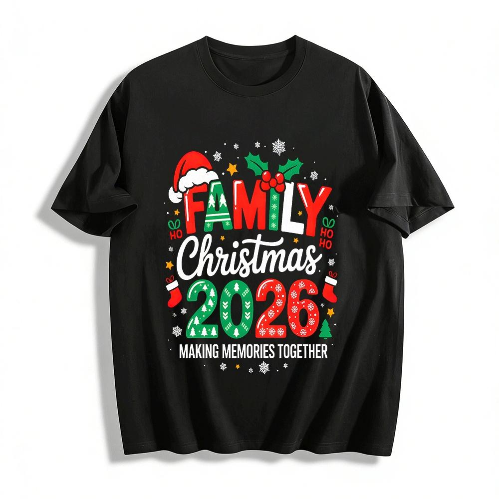 Family Christmas 2026 Matching Tees Making Memories Together Pure cotton T-shirt XXS
