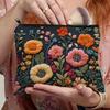 1pc Vibrant Floral Makeup Bag - Durable Polyester, Multi-Functional Portable Toiletry Organizer for Travel & Outdoor Use