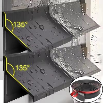 Barra Blocca Acqua per Finestre Pannello Parapioggia per Finestre di Casa Lega di Alluminio Bordo Finestra Impermeabile Deflettore Acqua Striscia di Tenuta