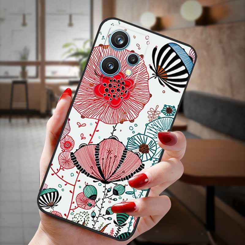 For Realme 9 Pro 5G 2022 Case Cartoon 3D Emboss Flower Relief Phone Cases For realme 9 Pro Plus 5G Silicon Cover Realme9 9pro+