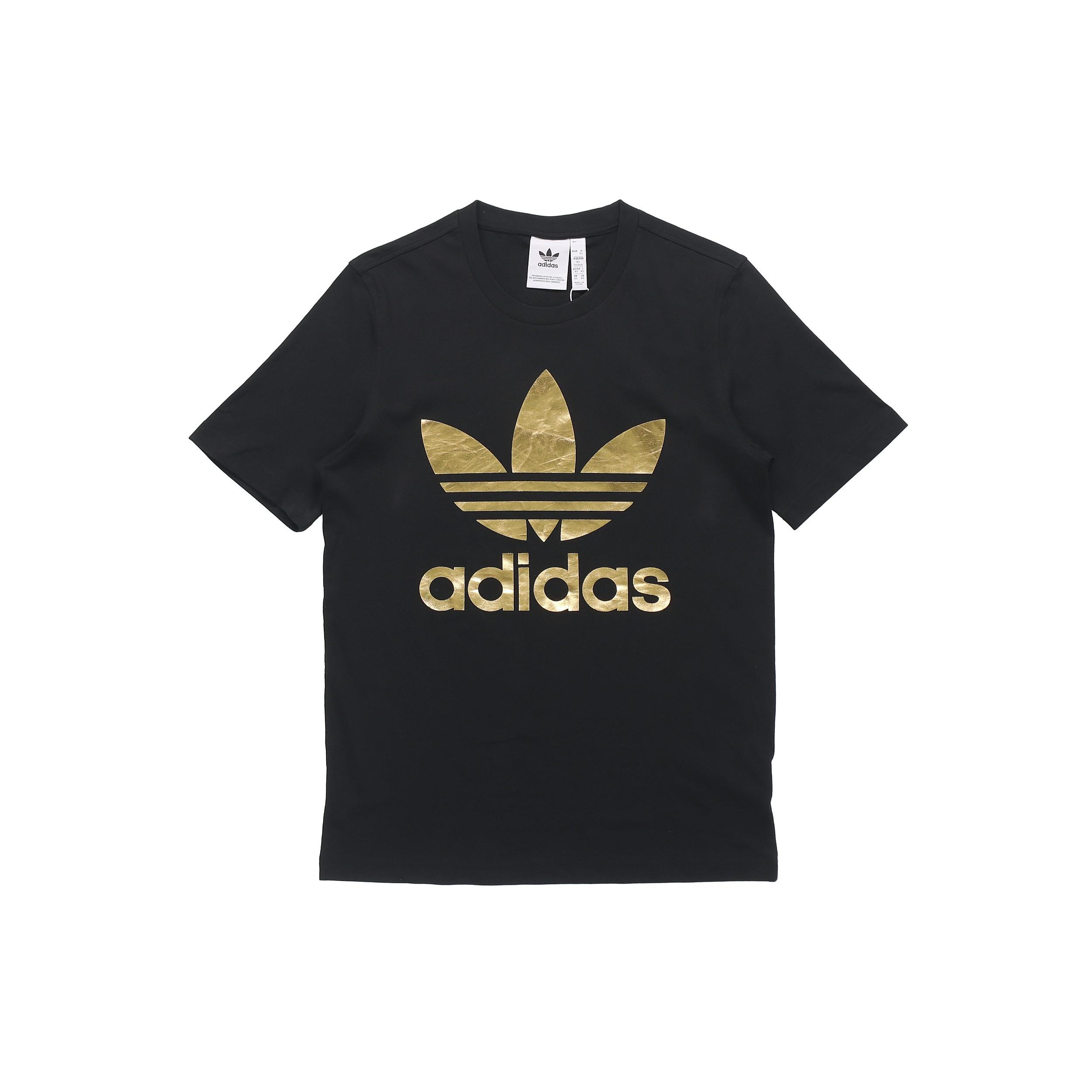 adidas originals Trefoil Holo T Casual Sports Round Neck Short Sleeve Black Men s GM3268 S
