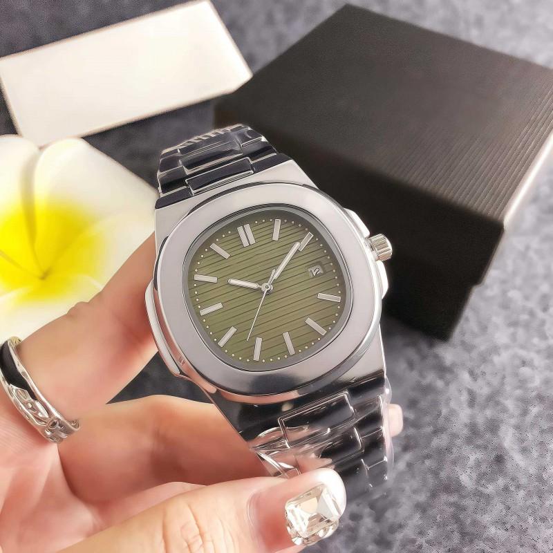 Stainless Steel Band Mens Square Quartz Watch With Date Display Luminous Hands Unisex Sport Style
