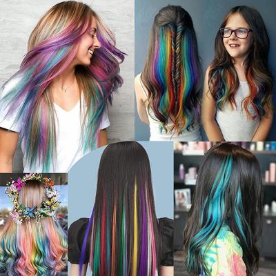 5PCS  Girls Colorful Wigs Ponytail Kids Hair Accessories Headdress Hair Ornament Headbands Rubber Bands Beauty Hair Bands Headwear