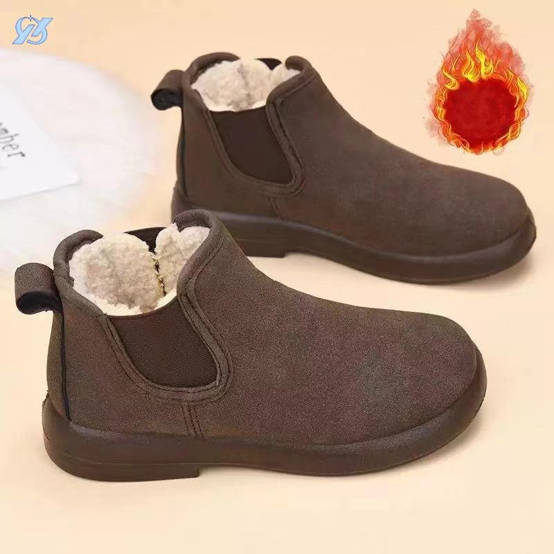 Winter Velvet Women's Cotton Shoes Warm Casual Shoes Flat Comfortable Versatile Short Boots Non-slip Snow Boots