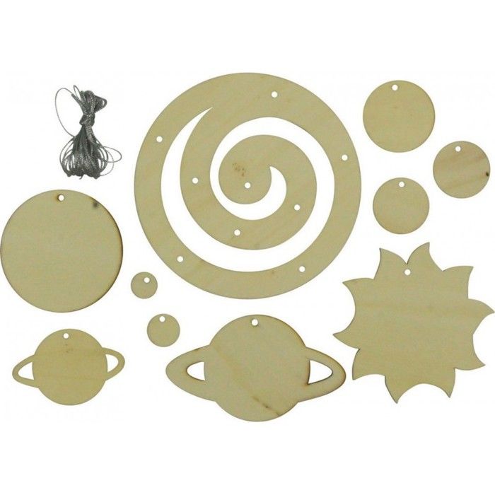 Système solaire en bois - MEGACREA - 22cm - À assembler - Pour enfants - Favorise créativité