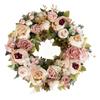 Simulation Peony Wreath Front Door Silk Flowers Indoor Outdoor Spring   Fall Artificial Floral Decor
