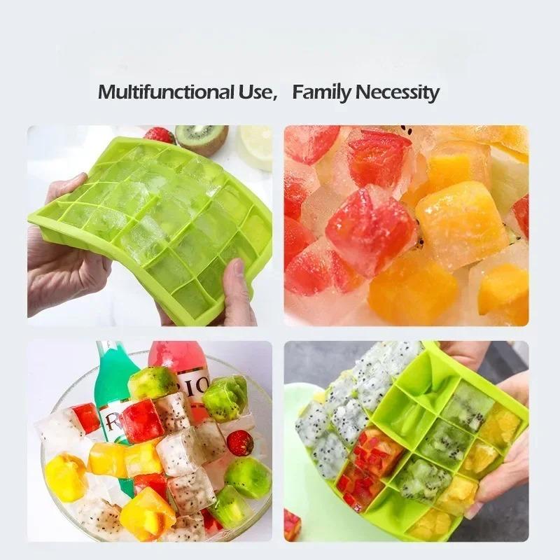 1-4PCS Silicone Ice Cube Tray 24 Cavity Square with Lid for Home Use Ice Making Tools Cold Drink DIY Ice Cream Moulds