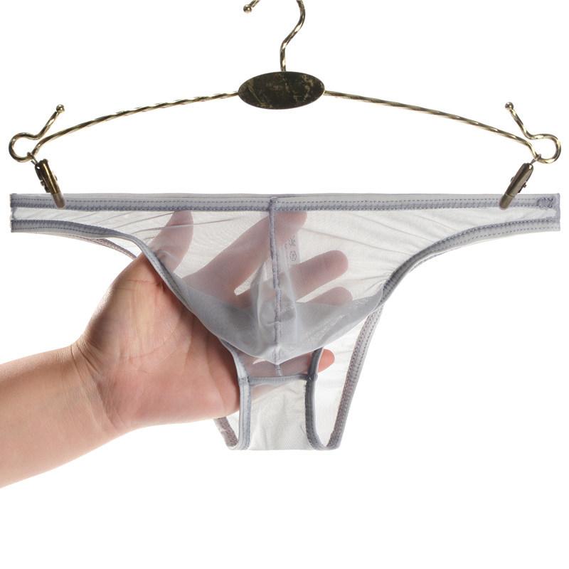Ultra Thin Sheer Briefs Men Sexy Underwear Cooling Knickers Low Rise Bulge Pouch Underpants Soft Mesh Panties Male Lingerie