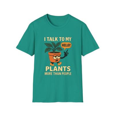 T-shirt Unisex Softstyle Pianta Appassita Parla Più delle Persone Maglietta Divertente
