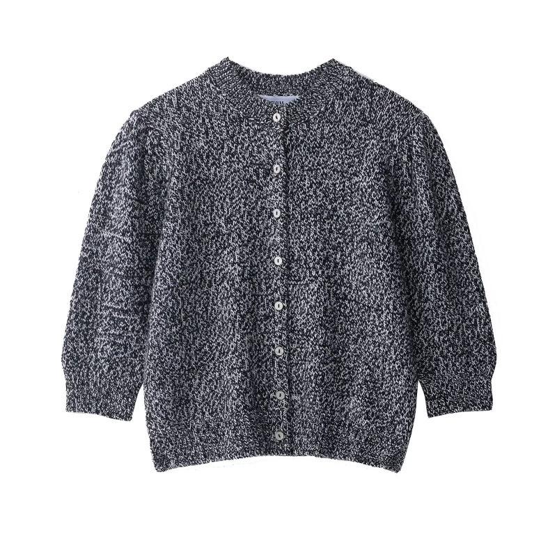 European and American Style New Women's Fashionable Versatile Cross-border Comfortable French Puff Sleeve Knit Jacket