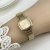 Vintage Women Gold Sliver Square Dial Roman Quartz Watch Fashion Bamboo Band Wristwatch Relogio Clock Ladies Dropshipping