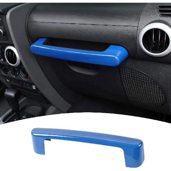 Passenger Seat Grab Handle Cover Frame Trim for 2007-2010 Jeep Wrangler JK JKU (Carbon Fiber) синий
