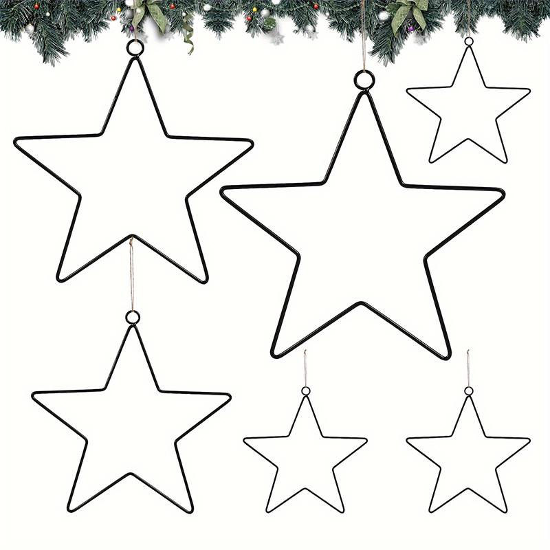 Fünfzackiger Stern hängendes Eisen DIY Metalldekoration Handwerksdekoration handgefertigter Ring Feiertag 10/20/25/30cm