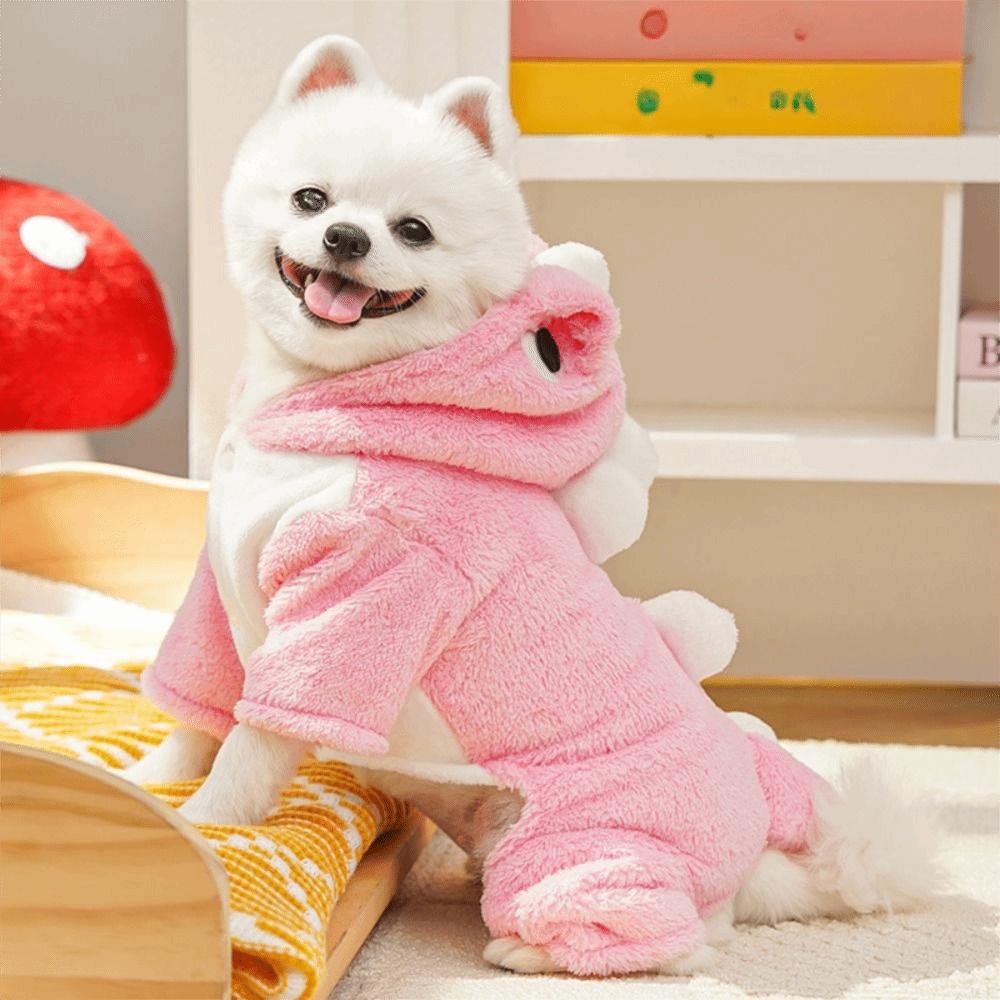 Soft Dog Warm Jumpsuits Dinosaur Shape Pet Dog Hoodie Funny Puppy Pajamas  Indoor Wear