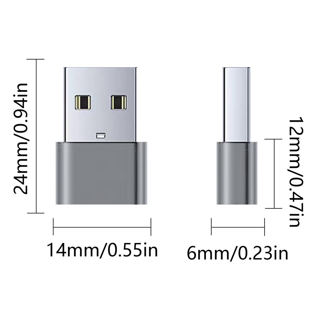 Metal USB Type C Female To USB2.0 Male Adapters 10Gbps Data Converters OTG Adapters for Phone Laptops