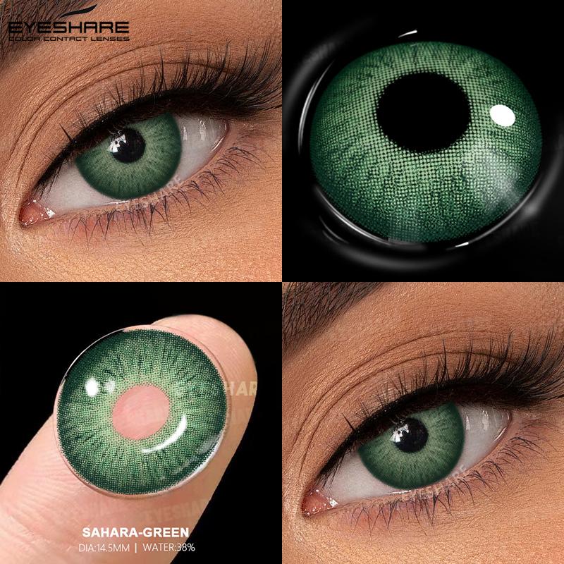 Eyeshare 2 Stück Neue Farbige Kontaktlinsen für Augen Mode Blaue Linsen Natur Weiche Linsen Schönheit Pupillen Make-up