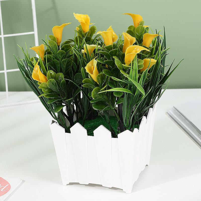 Simulated Chrysanthemum Hydrangea Calla Artificial Flowers Potted Green Plants