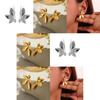Beautifully Crafted Gold And Silver Leaf Stud Earrings For Womens Fashion
