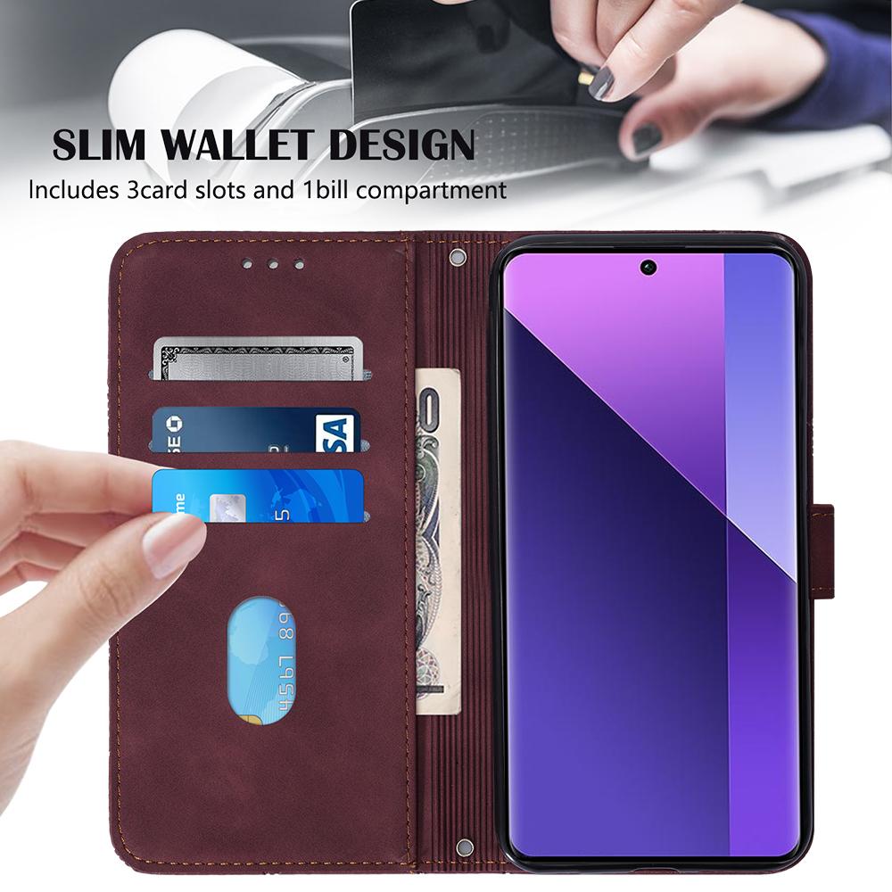 For Xiaomi Redmi Note 13 Pro+ 5G Leather Case with Hand Strap Wallet Stand Phone Cover