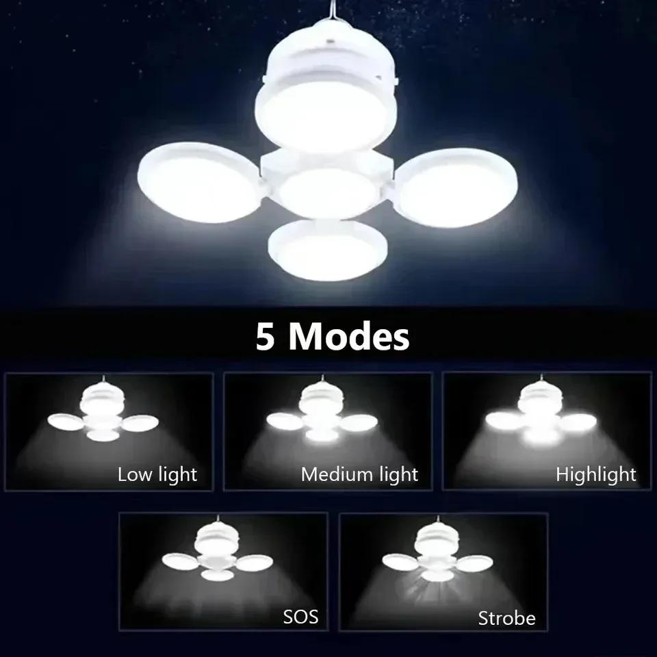 Portable Solar Camping Lamp Waterproof Outdoor Tent Light with Hanging Hook, Folding LED Light for Emergency Hiking Fishing BBQ