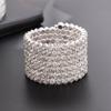 Rhinestone Elastic Arm Bracelet for Bride's Hand - Multi-Row Performance Jewelry B330