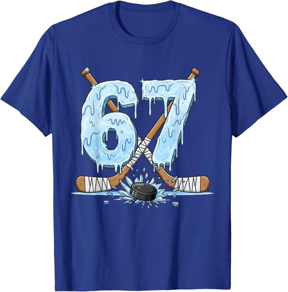 Hockey Drip Number Funny Meme 67 Style Graphics Unisex T-Shirt