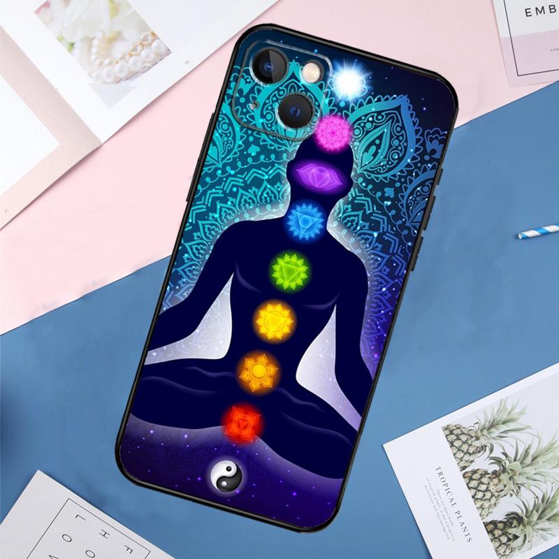 

Mandala Chakra Insist Yoga Phone Case For iPhone 14 11 12 13 15 16 Pro Max Mini XS XR X Plus Soft Cover Capa iPhone 16