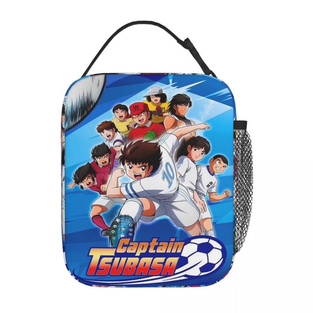 Japan Football Manga Captain Tsubasa Insulated Lunch Bag for Women Office Cooler Thermal Food Box Tote Lunch Boxes Container