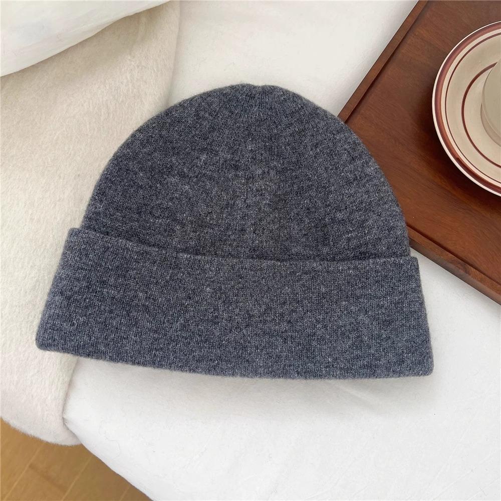 Woolen Knitted Cap for Women A Versatile and Face Enhancing Small Ear Protecting Woolen Cap for Autumn and Winter