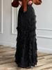 Di Yun Women's European & American Polka Dot Lace Long Skirt - Casual Holiday Fashion for Autumn/Winter 2025