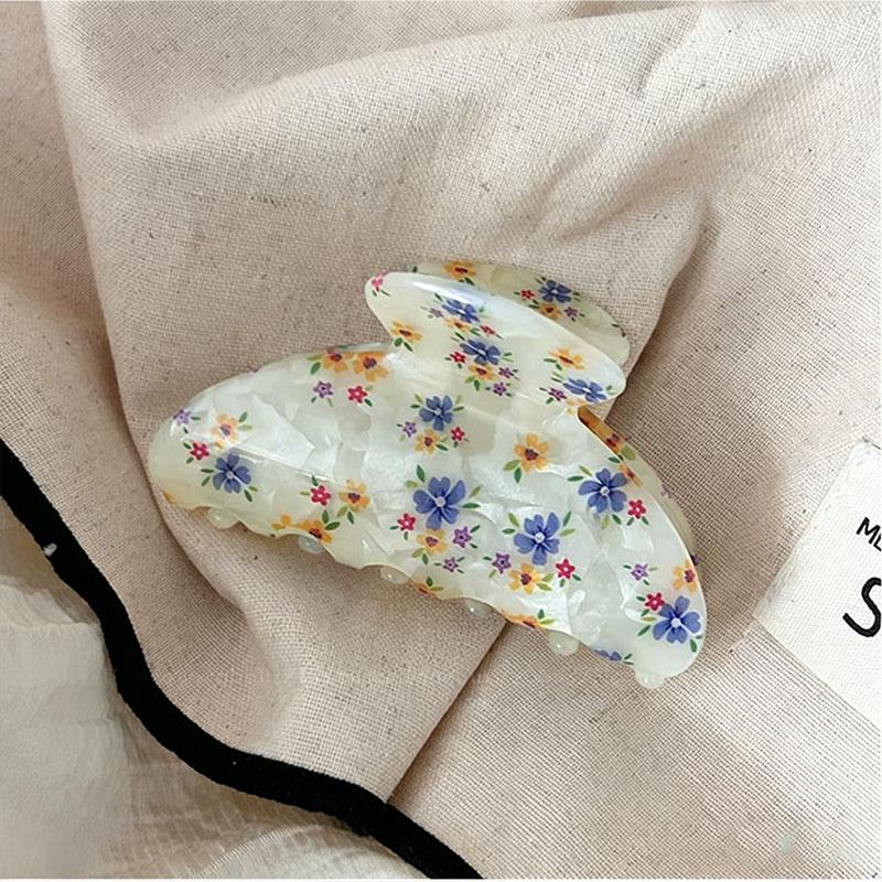 Korean High Quality Acetate Floral Patterns Hair Claw For Women Girls Sweet Hair Ornament Claw Clip Hair Clip Hair Accessories