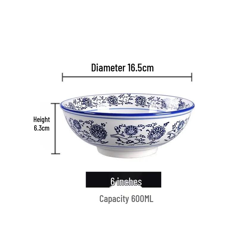 Суповая миска из китайского сине-белого фарфора Fenfei