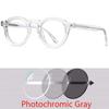 Round Photochromic Glasses Men Women UV Protection Myopia Eyewear 0 To 6 Diopters Lightweight Frame